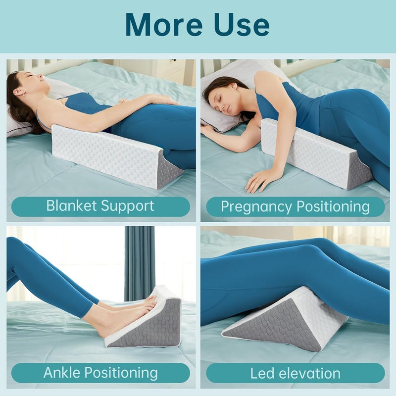 Loeysu Wedge Pillow for Sleeping, Side Sleeper Body Back Positioners for Back Pain, Preventing Bedsores, After Surgery, Pregnancy Support, Ankle Support, Bed Wedge Pillow for Side Sleepers - Image 3